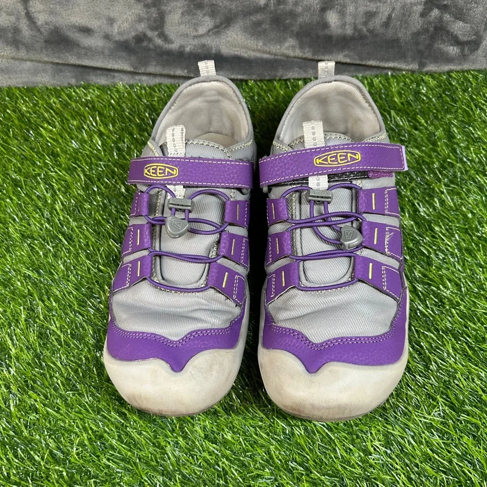 Keen Knotch‎ Hollow Sandals Water Shoes Purple Gray Adjustable Strap Kids 6